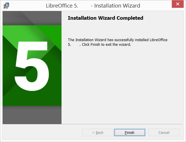 1.9 LibreOffice-ի տեղադրումն ավարտված է